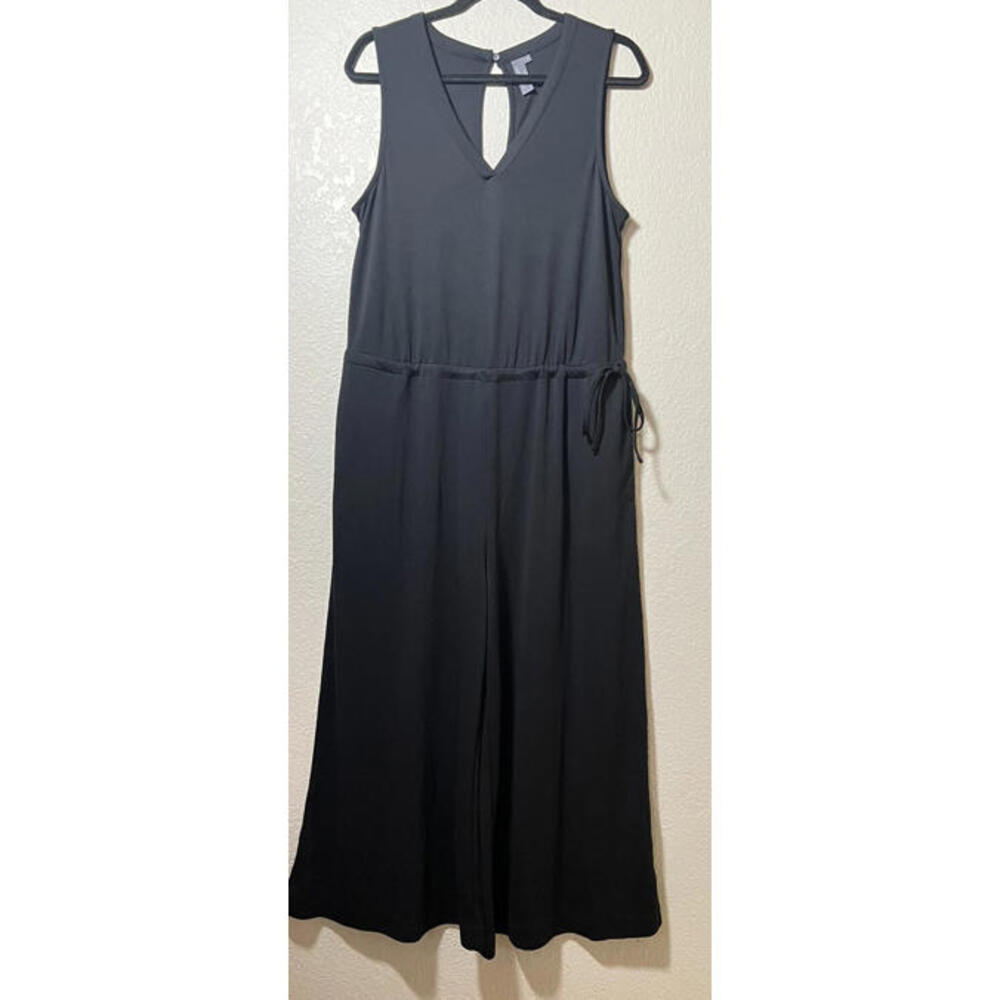 New SWEATY BETTY Cruise V-Neck Wide Leg Cropped Jumpsuit Black Size M Retail$128 - Picture 7 of 12
